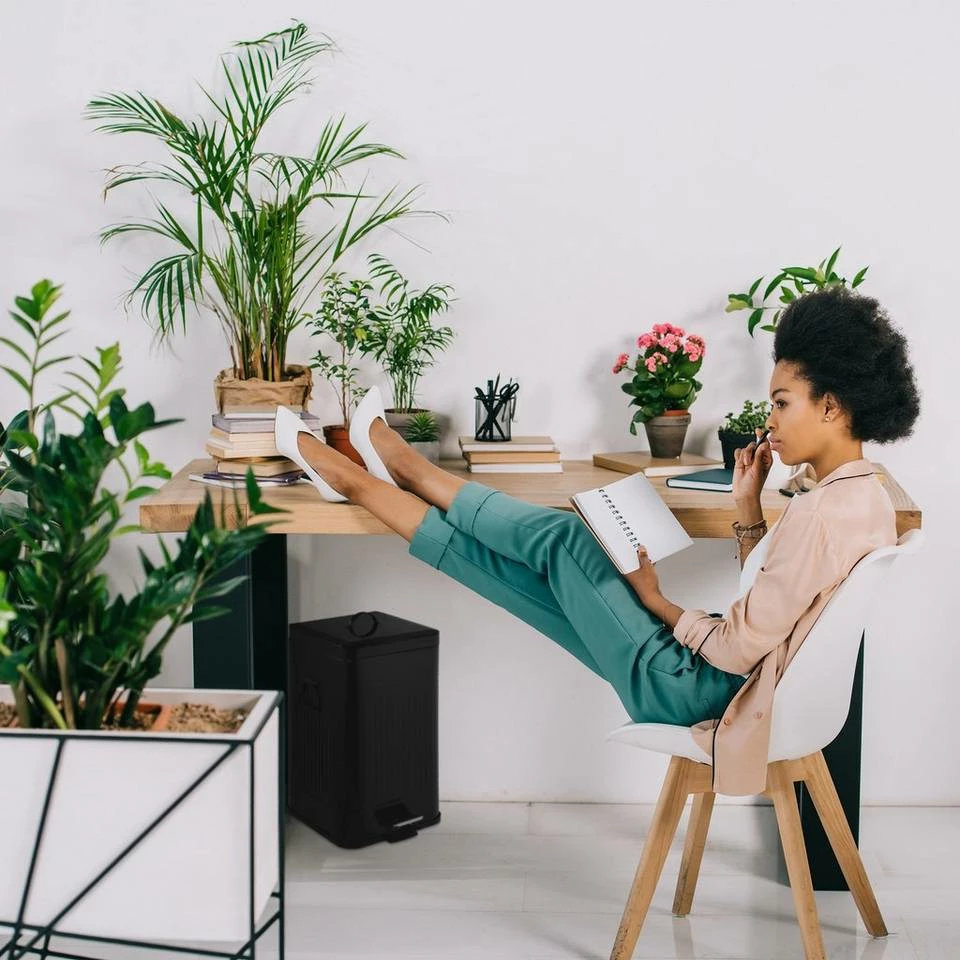 relaxdays Mülleimer »Retro Treteimer 20 Liter«, hellgrau Schwarz, Weiß Schwarz, Grau Schwarz 3 relaxdays Mülleimer »Retro Treteimer 20 Liter«, hellgrau Schwarz, Weiß Schwarz, Grau Schwarz – Bild 3