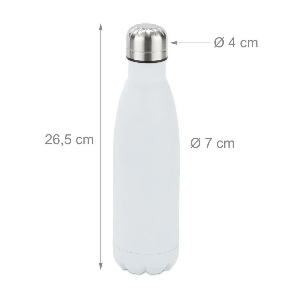 relaxdays Isolierflasche »3 x Trinkflasche Edelstahl weiß« 4 relaxdays Isolierflasche »3 x Trinkflasche Edelstahl weiß« – Bild 4