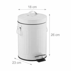 relaxdays Mülleimer »Treteimer "Retro" 3L«, Weiß Schwarz Silber, Wei&szlig; Silber Schwarz, Grau Silber Schwarz -Neuetischkultur Verkäufe 2022 bf39f3e0 d911 5041 9907 6b697d55c274