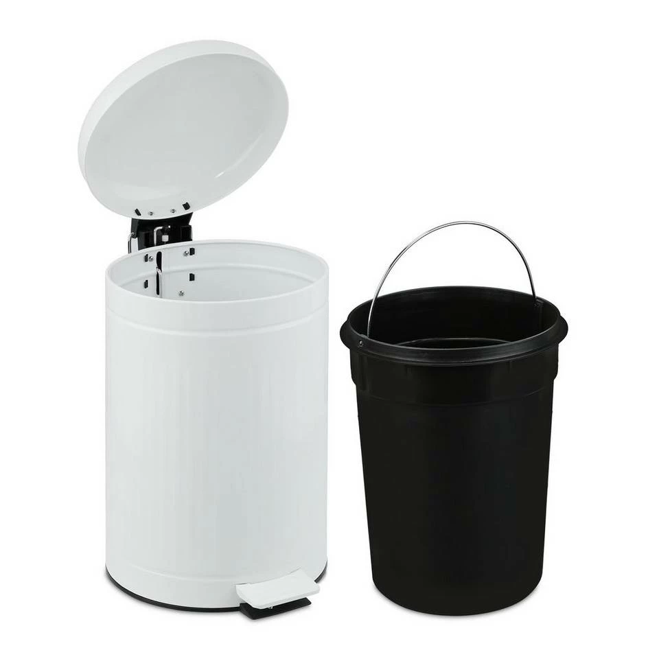 relaxdays Mülleimer »Mülleimer 12 L«, Weiß Grau Schwarz, Schwarz, Weiß Schwarz 6 relaxdays Mülleimer »Mülleimer 12 L«, Weiß Grau Schwarz, Schwarz, Weiß Schwarz – Bild 6