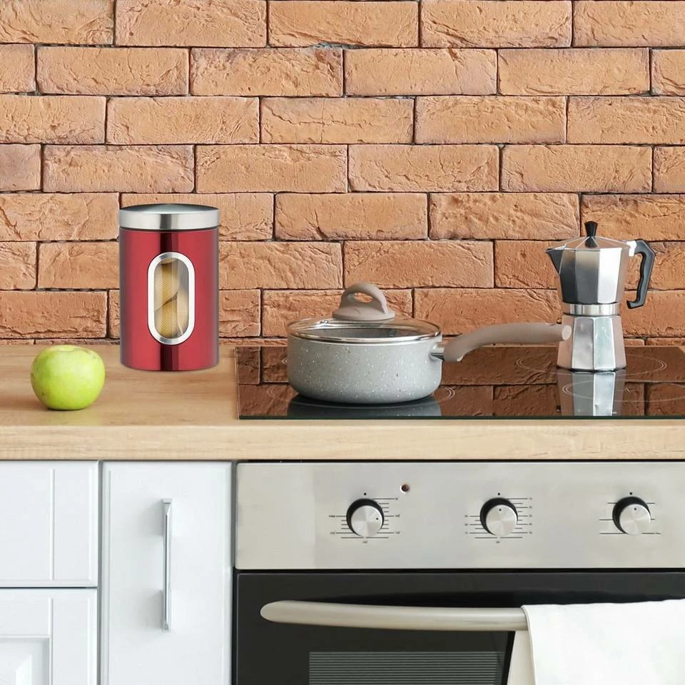 relaxdays Vorratsdose »1 x rote Vorratsdose mit Sichtfenster«, Eisen 2 relaxdays Vorratsdose »1 x rote Vorratsdose mit Sichtfenster«, Eisen – Bild 2