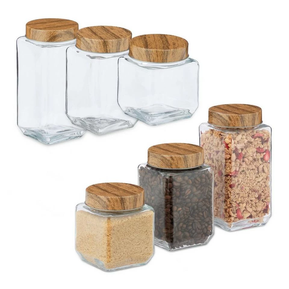 relaxdays Vorratsglas »6 x Vorratsglas«, Glas 1 relaxdays Vorratsglas »6 x Vorratsglas«, Glas