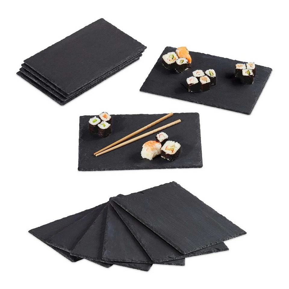 relaxdays Servierplatte »12 x Schieferplatte 30x20 cm«, Schiefer 1 relaxdays Servierplatte »12 x Schieferplatte 30x20 cm«, Schiefer