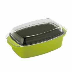 relaxdays Bräter »Grüner Bräter mit Glasdeckel«