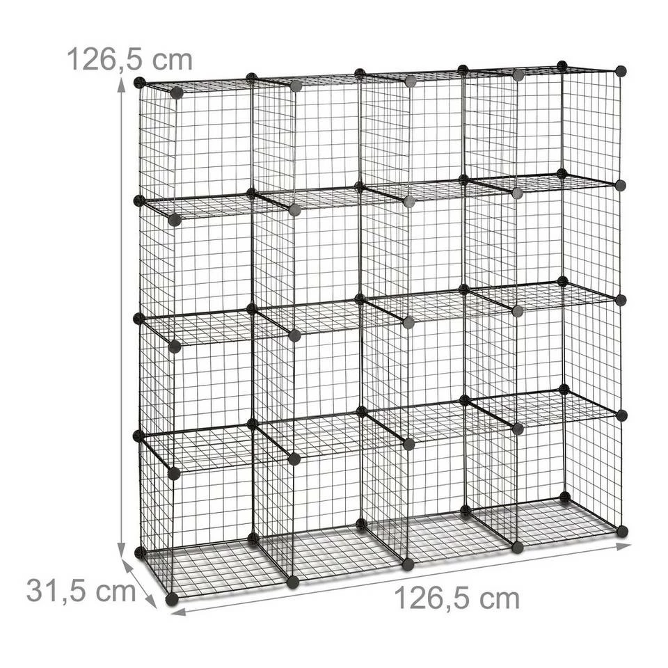 relaxdays Steckregal »Steckregal Drahtgitter 16 Fächer«, 30 x 30 cm 4 relaxdays Steckregal »Steckregal Drahtgitter 16 Fächer«, 30 x 30 cm – Bild 4