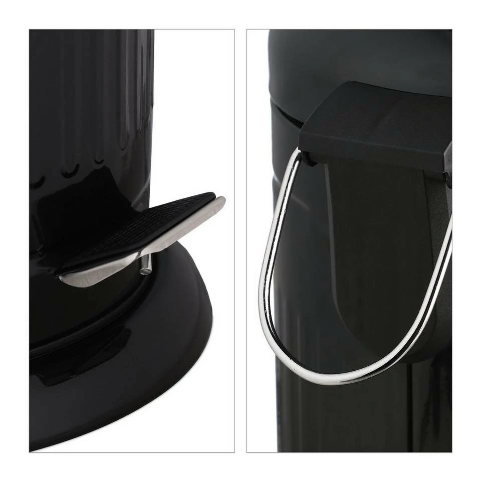 relaxdays Mülleimer »Mülleimer 12 l«, Schwarz Weiß Schwarz Silber, Schwarz Silber Silber, Grau Schwarz Silber 8 relaxdays Mülleimer »Mülleimer 12 l«, Schwarz Weiß Schwarz Silber, Schwarz Silber Silber, Grau Schwarz Silber – Bild 8