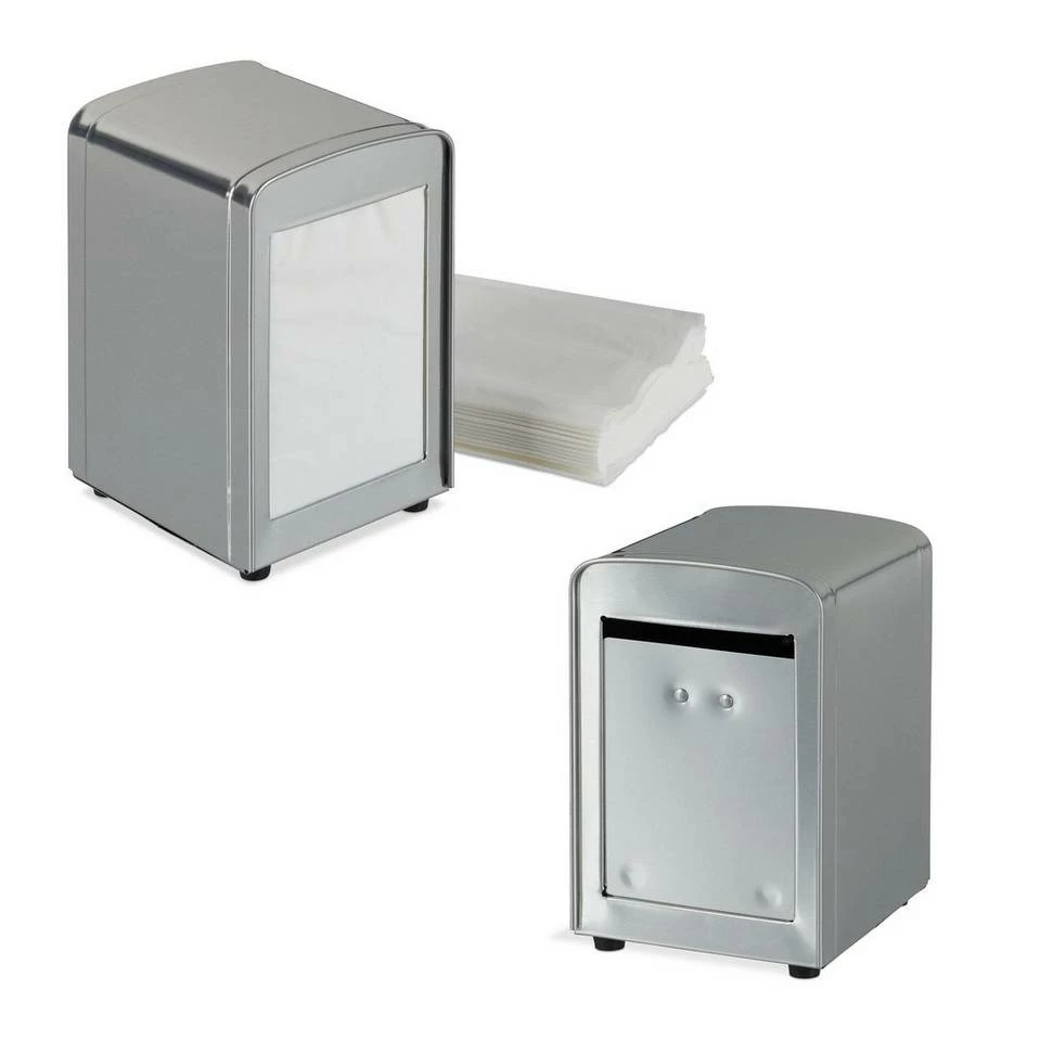 relaxdays Serviettenhalter »2 x Serviettenspender Retro silber«, Stahl 1 relaxdays Serviettenhalter »2 x Serviettenspender Retro silber«, Stahl