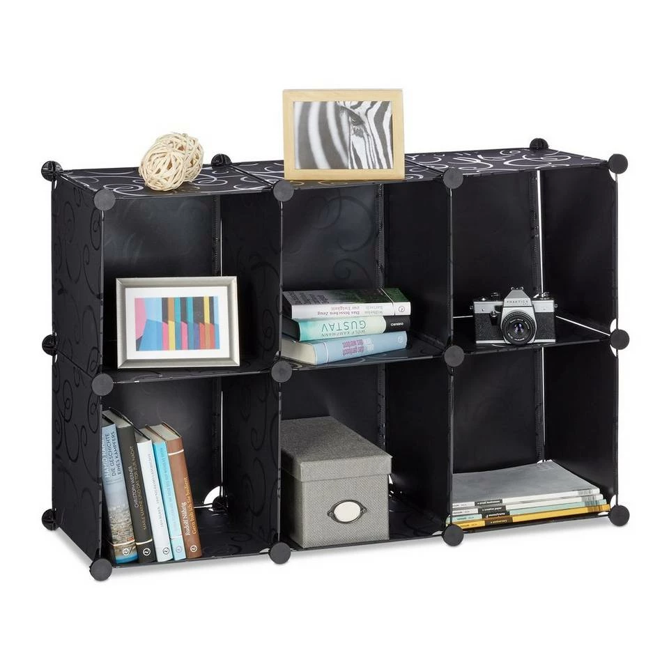 relaxdays Steckregal »Regalsystem 6 Fächer«, Transparent Schwarz, Weiß, Transparent Schwarz 11 relaxdays Steckregal »Regalsystem 6 Fächer«, Transparent Schwarz, Weiß, Transparent Schwarz – Bild 11