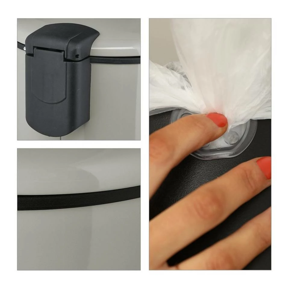 relaxdays Kosmetikeimer »Kosmetikeimer 3 Liter«, hellgrau Schwarz Silber, Grau Schwarz Silber, Weiß Schwarz Silber 8 relaxdays Kosmetikeimer »Kosmetikeimer 3 Liter«, hellgrau Schwarz Silber, Grau Schwarz Silber, Weiß Schwarz Silber – Bild 8