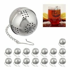 relaxdays Teesieb »16 x Teeei«, Edelstahl