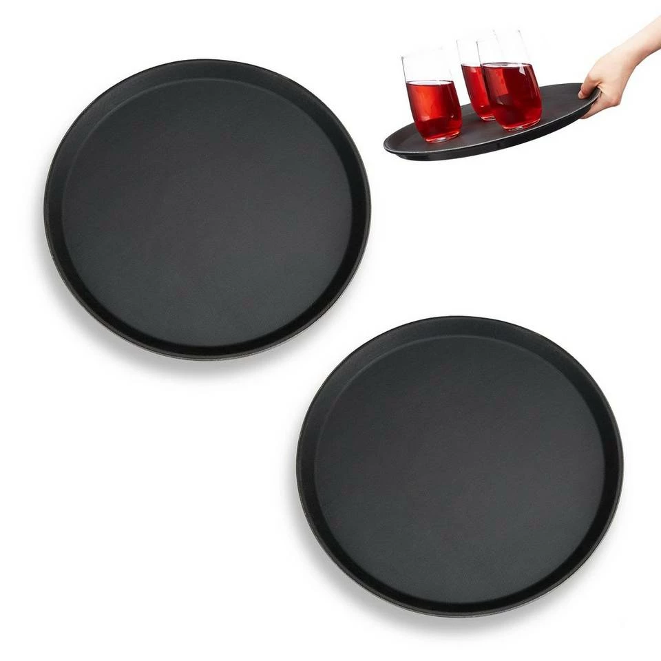 relaxdays Servierbrett »2 x Gastro Tablett rund«, Kunststoff 1 relaxdays Servierbrett »2 x Gastro Tablett rund«, Kunststoff