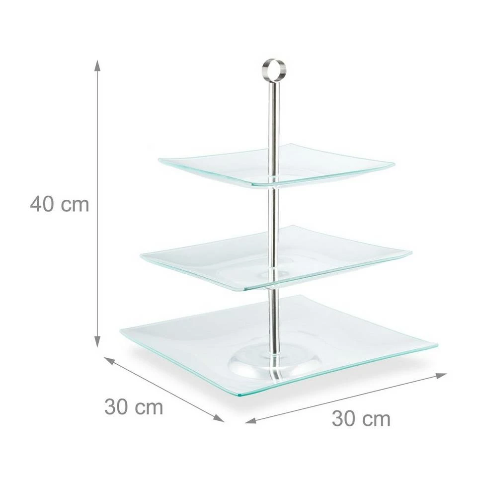 relaxdays Etagere »Etagere 3 Etagen«, Glas 4 relaxdays Etagere »Etagere 3 Etagen«, Glas – Bild 4