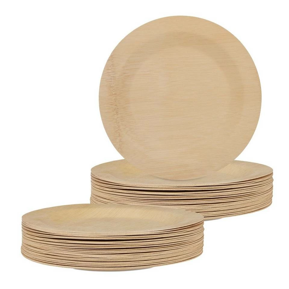 relaxdays Einwegteller »50 x Bambus Teller rund 28 cm« 1 relaxdays Einwegteller »50 x Bambus Teller rund 28 cm«