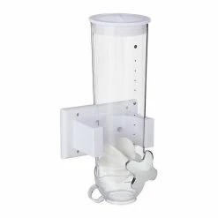 relaxdays Müslispender »Müslispender zur Wandmontage 1,7 l«, Kunststoff, Weiß Transparent Wei&szlig; Silber, Transparent Schwarz Silber -Neuetischkultur Verkäufe 2022 d0765378 a07d 5c38 9eec b9741da6f179