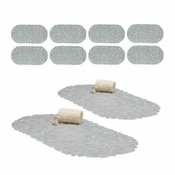 relaxdays Antirutschmatte »10 x Badewanneneinlage Steinoptik grau«