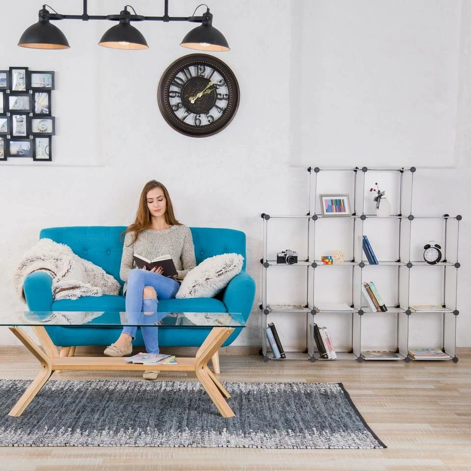 relaxdays Steckregal »Steckregal aus Kunststoff mit 15 Fächern«, Transparent Schwarz, Transparent Schwarz, Weiß 2 relaxdays Steckregal »Steckregal aus Kunststoff mit 15 Fächern«, Transparent Schwarz, Transparent Schwarz, Weiß – Bild 2