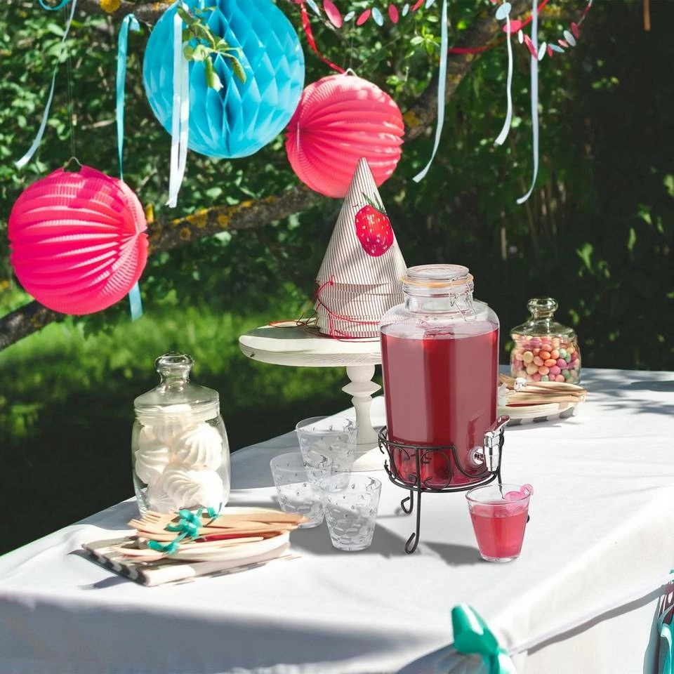 relaxdays Getränkespender Getränkespender Set mit Gläsern 2 relaxdays Getränkespender Getränkespender Set mit Gläsern – Bild 2