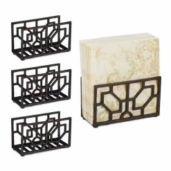 relaxdays Serviettenhalter »4 x Serviettenhalter Gusseisen«, Gusseisen