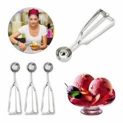 relaxdays Eisportionierer »4 x Eisportionierer Edelstahl 39 mm«