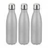 relaxdays Isolierflasche »3 x Trinkflasche Edelstahl silber«
