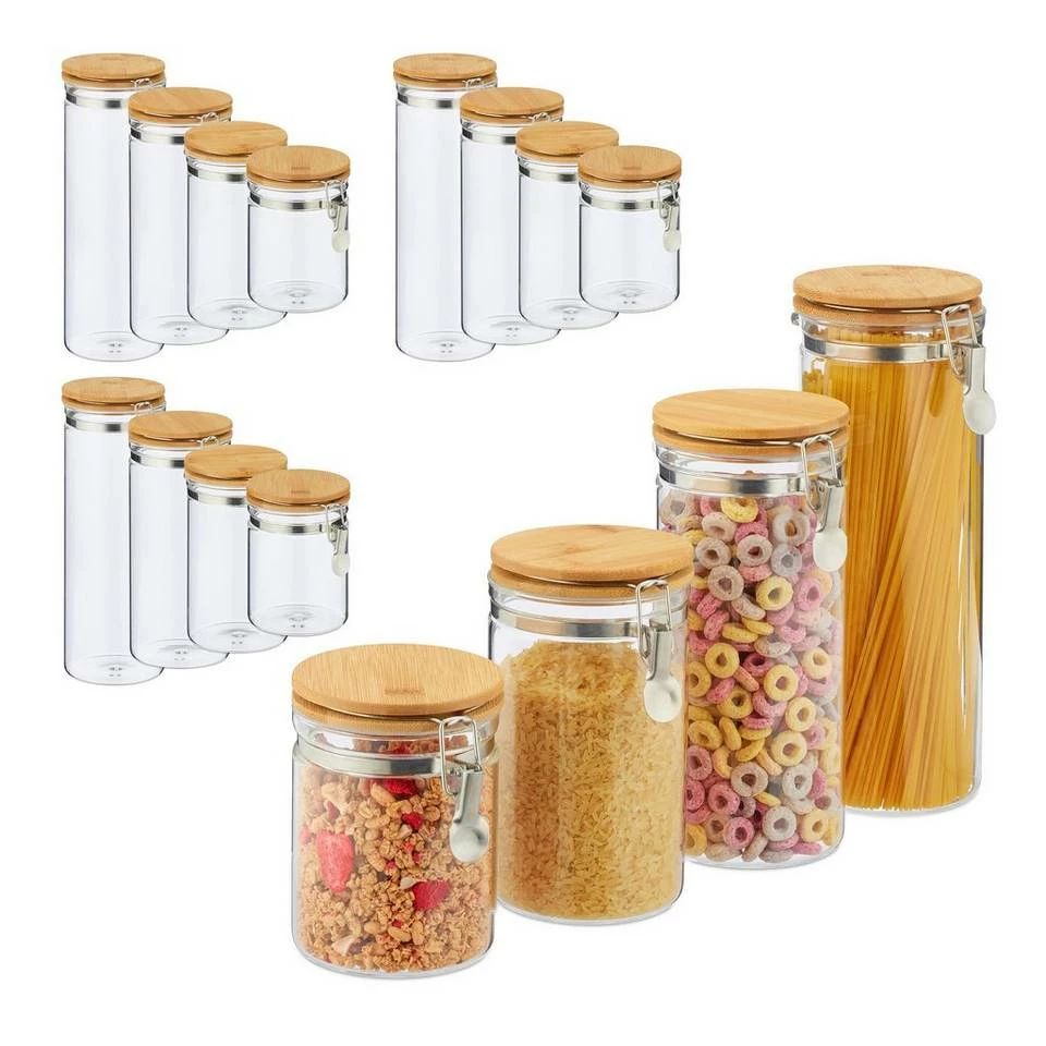 relaxdays Vorratsglas »16 x Vorratsglas«, Glas 1 relaxdays Vorratsglas »16 x Vorratsglas«, Glas