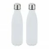 relaxdays Isolierflasche »2 x Trinkflasche Edelstahl weiß«