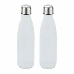 relaxdays Isolierflasche »2 x Trinkflasche Edelstahl weiß«