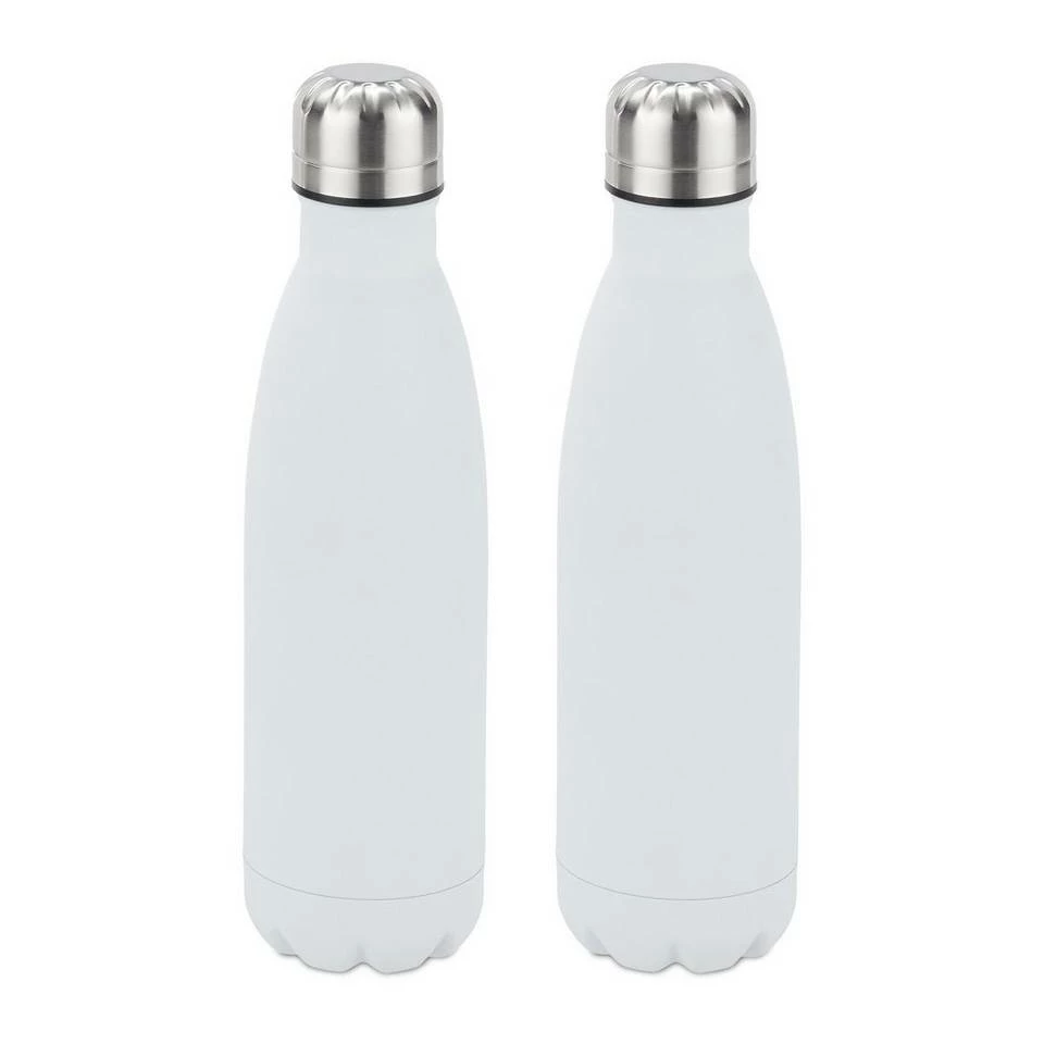 relaxdays Isolierflasche »2 x Trinkflasche Edelstahl weiß« 1 relaxdays Isolierflasche »2 x Trinkflasche Edelstahl weiß«