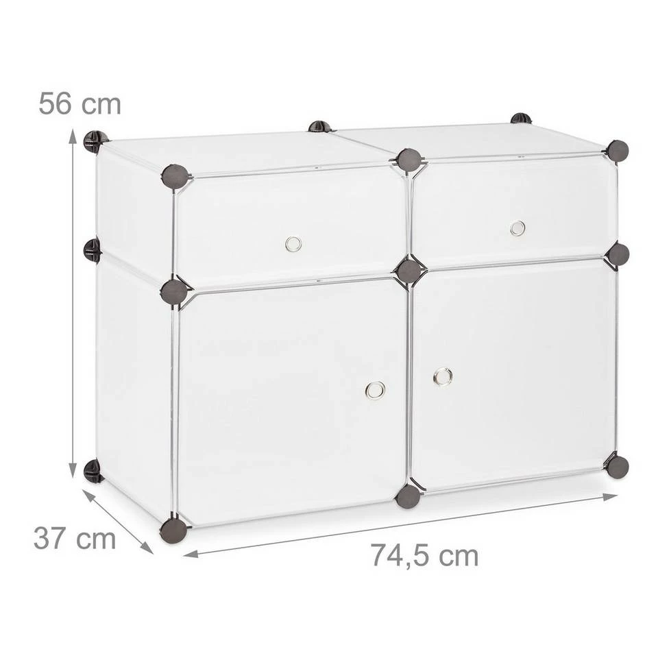 relaxdays Steckregal »Regalsystem 4 Fächer«, Transparent Weiß Transparent Silber, Transparent Schwarz Silber, Schwarz Transparent Silber 4 relaxdays Steckregal »Regalsystem 4 Fächer«, Transparent Weiß Transparent Silber, Transparent Schwarz Silber, Schwarz Transparent Silber – Bild 4