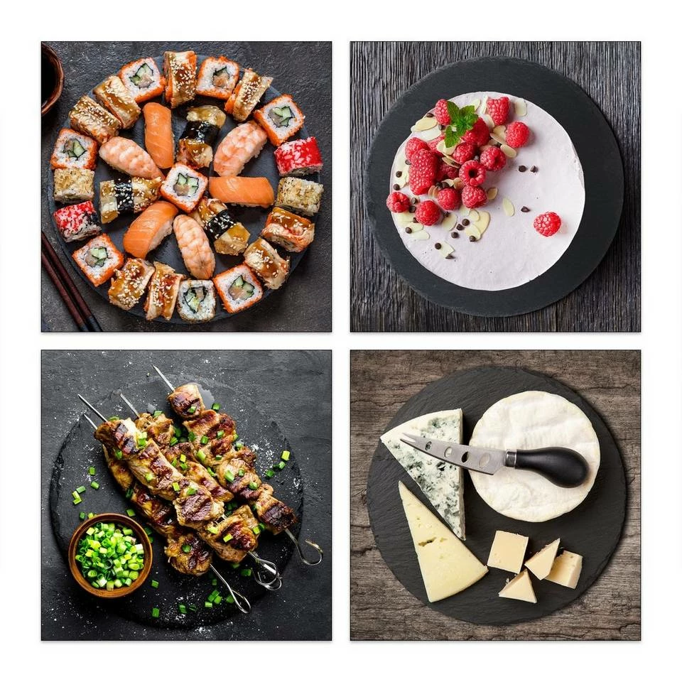 relaxdays Servierplatte »12 x Schieferplatte rund«, Schiefer 2 relaxdays Servierplatte »12 x Schieferplatte rund«, Schiefer – Bild 2