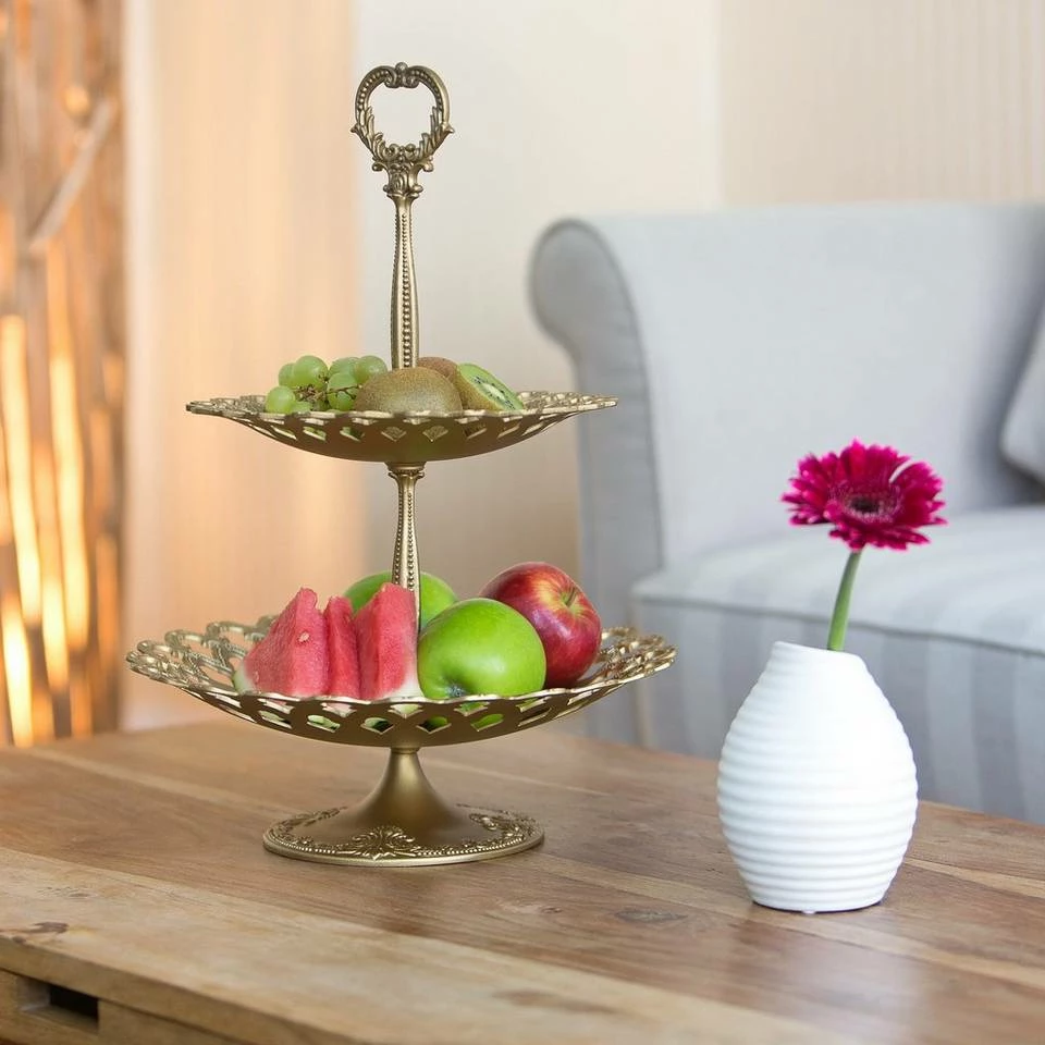 relaxdays Etagere »2 x Etagere Metall gold«, Aluminium 2 relaxdays Etagere »2 x Etagere Metall gold«, Aluminium – Bild 2