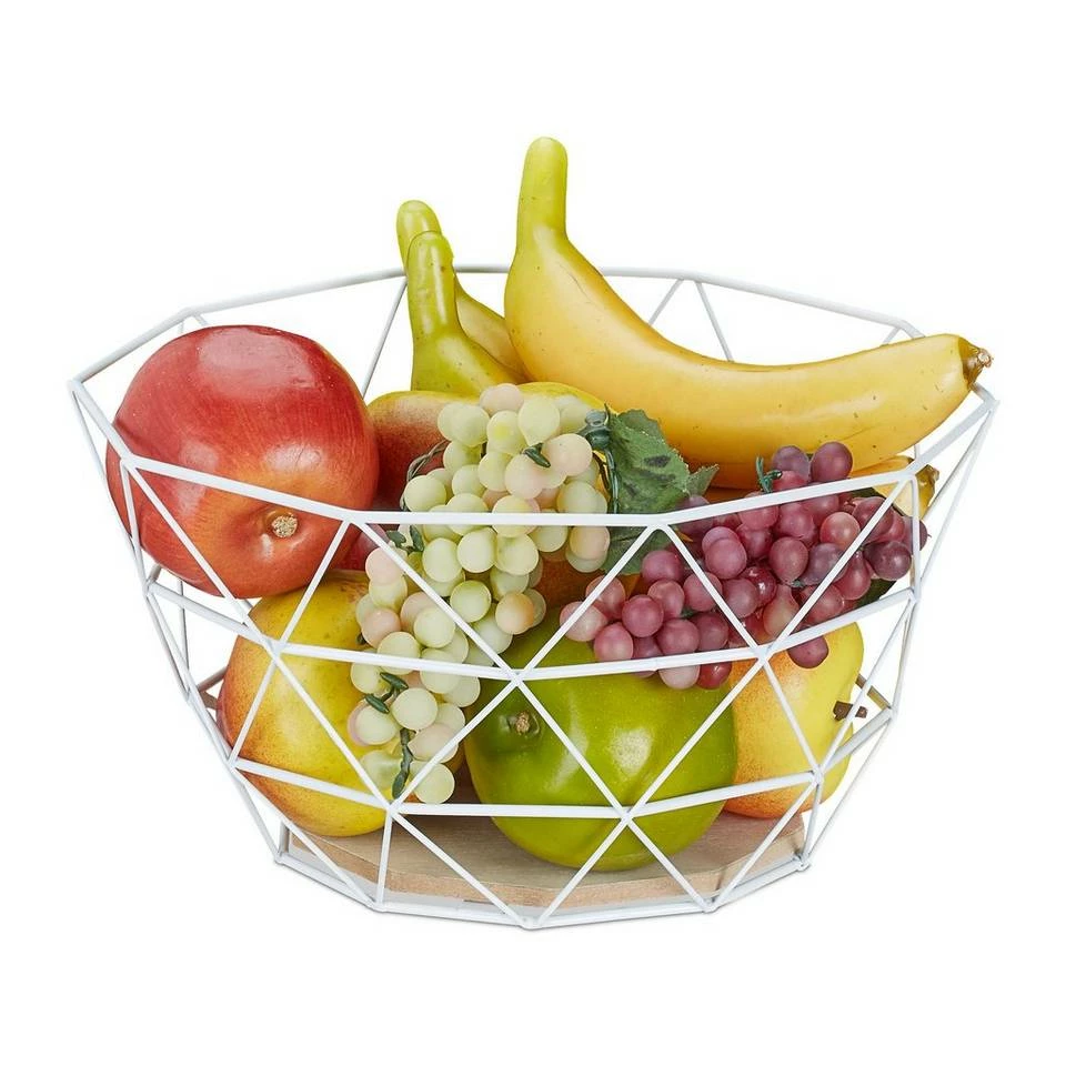 relaxdays Obstschale »Obstkorb Gitter Design«, Eisen, Weiß Schwarz Hellbraun, Weiß Hellbraun 1 relaxdays Obstschale »Obstkorb Gitter Design«, Eisen, Weiß Schwarz Hellbraun, Weiß Hellbraun