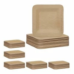 relaxdays Einwegteller »150 x Bambus Teller eckig 18 cm«