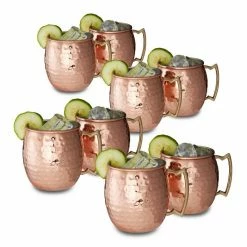 relaxdays Cocktailglas »8 x Moscow Mule Becher«, Edelstahl