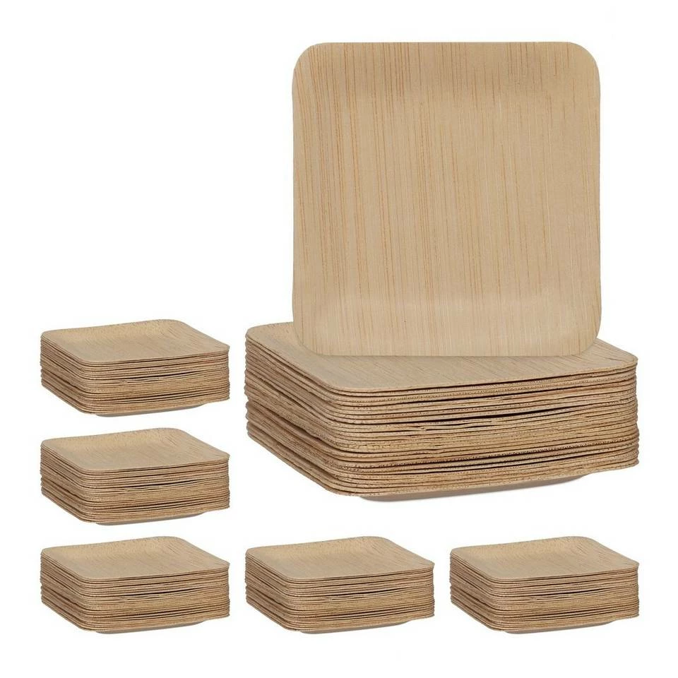 relaxdays Einwegteller »150 x Bambus Teller eckig 8,5 cm« 1 relaxdays Einwegteller »150 x Bambus Teller eckig 8,5 cm«