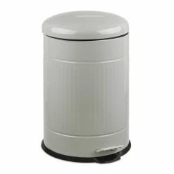 relaxdays Mülleimer »Treteimer Metall 20 Liter«, hellgrau Grau Schwarz, Weiß Schwarz, Schwarz