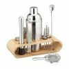 relaxdays Cocktail Shaker »Cocktail Set 11-teilig Edelstahl«, Bambus