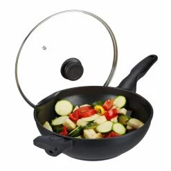 relaxdays Wok »Wok mit Deckel Induktion«
