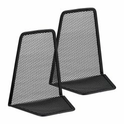 relaxdays Kochbuchhalter »Buchstützen 2er Set«, Schwarz Silber