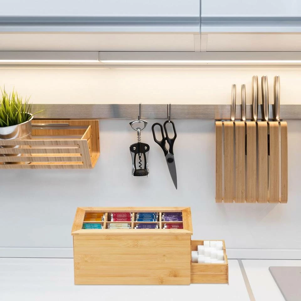 relaxdays Teebox »Teebox Bambus mit verstellbaren Fächern«, Bambus 5 relaxdays Teebox »Teebox Bambus mit verstellbaren Fächern«, Bambus – Bild 5