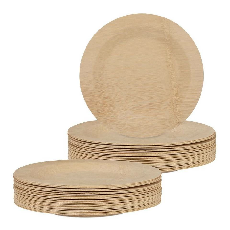 relaxdays Einwegteller »50 x Bambus Teller rund 23 cm« 1 relaxdays Einwegteller »50 x Bambus Teller rund 23 cm«
