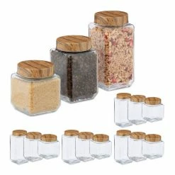 relaxdays Vorratsglas »15 x Vorratsglas«, Glas