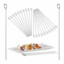 relaxdays Schaschlikspieße »20 x Schaschlikspieße Edelstahl«