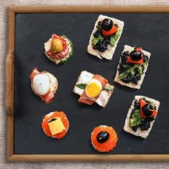 relaxdays Servierbrett »Serviertablett mit Schieferplatte«, Bambus -Neuetischkultur Verkäufe 2022 e43bf618 cfa3 583b 8450 df972a5d4bb6