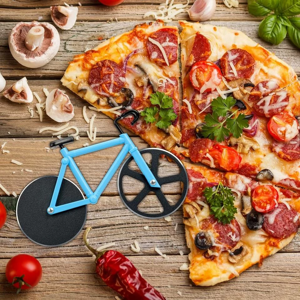 relaxdays Pizzaschneider »1 x Fahrrad Pizzaschneider blau« 2 relaxdays Pizzaschneider »1 x Fahrrad Pizzaschneider blau« – Bild 2