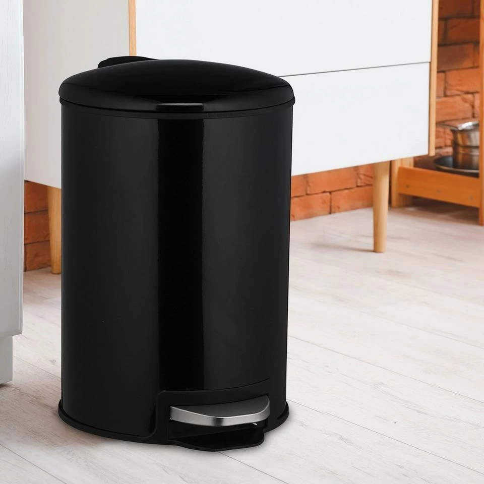 relaxdays Mülleimer »Mülleimer 12 L«, Weiß Grau Silber Schwarz, Weiß Silber Schwarz, Schwarz Silber 5 relaxdays Mülleimer »Mülleimer 12 L«, Weiß Grau Silber Schwarz, Weiß Silber Schwarz, Schwarz Silber – Bild 5