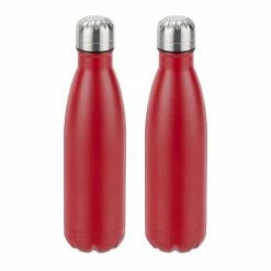 relaxdays Isolierflasche »2 x Trinkflasche Edelstahl rot«