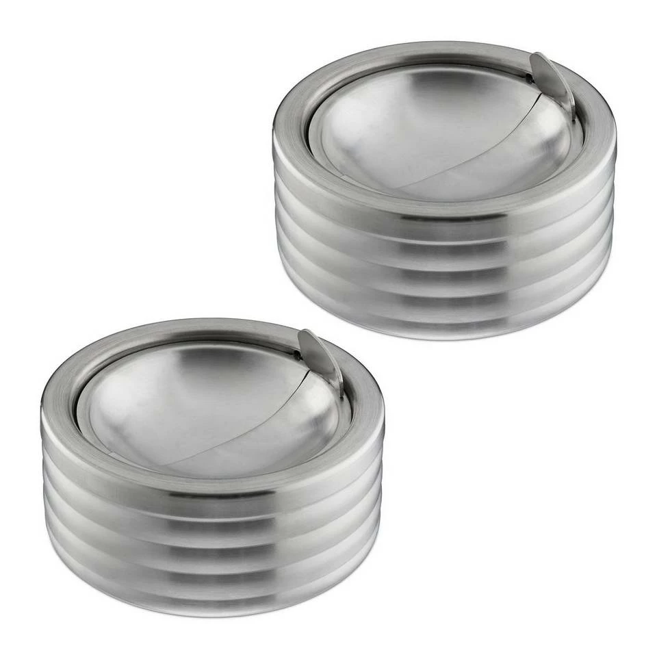 relaxdays Aschenbecher »2 x Windaschenbecher mit Deckel« 1 relaxdays Aschenbecher »2 x Windaschenbecher mit Deckel«