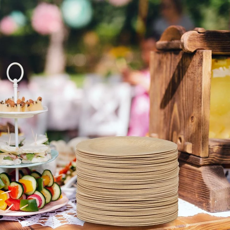 relaxdays Einwegteller »25 x Bambus Teller rund« 3 relaxdays Einwegteller »25 x Bambus Teller rund« – Bild 3