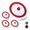 relaxdays Topfdeckel »4 x Topfdeckel 26-30 cm mit Silikon rot«